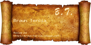 Braun Tercia névjegykártya